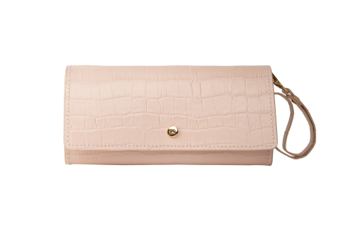 The Long Wallet CrocPink