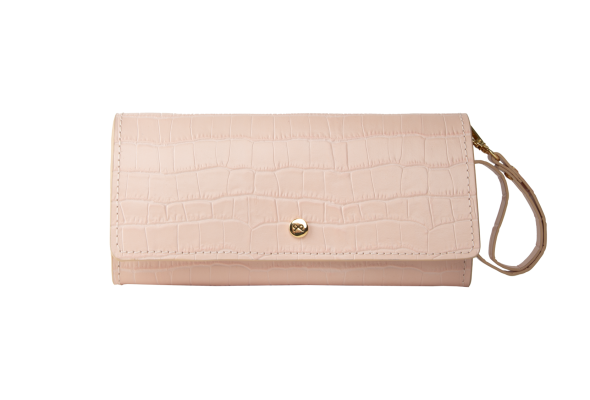 The Long Wallet CrocPink