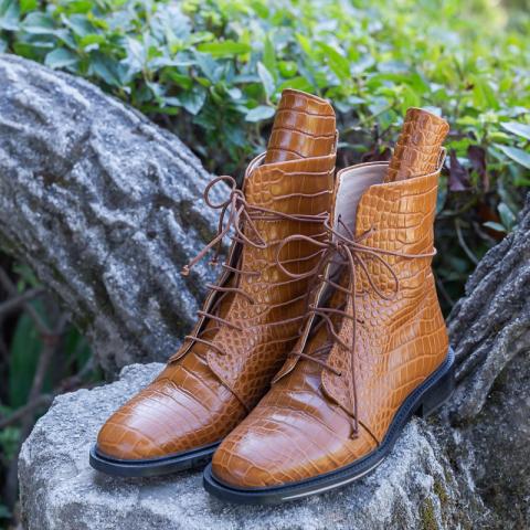 Josefinas Me&She Croc Brown Combat Boots