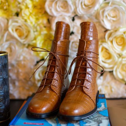 Josefinas Me&She CrocBrown Combat Boots