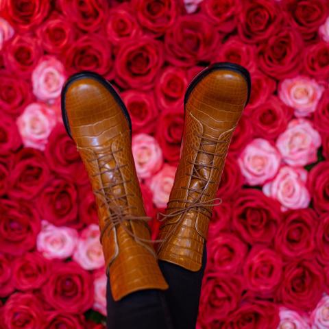 Josefinas Me&She CrocBrown Combat Boots