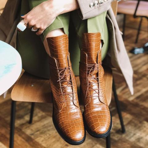 Josefinas Me&She CrocBrown Combat Boots